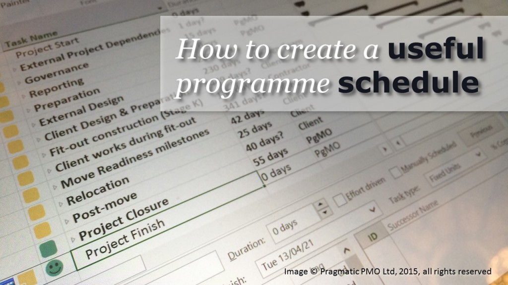 How to create a useful programme schedule